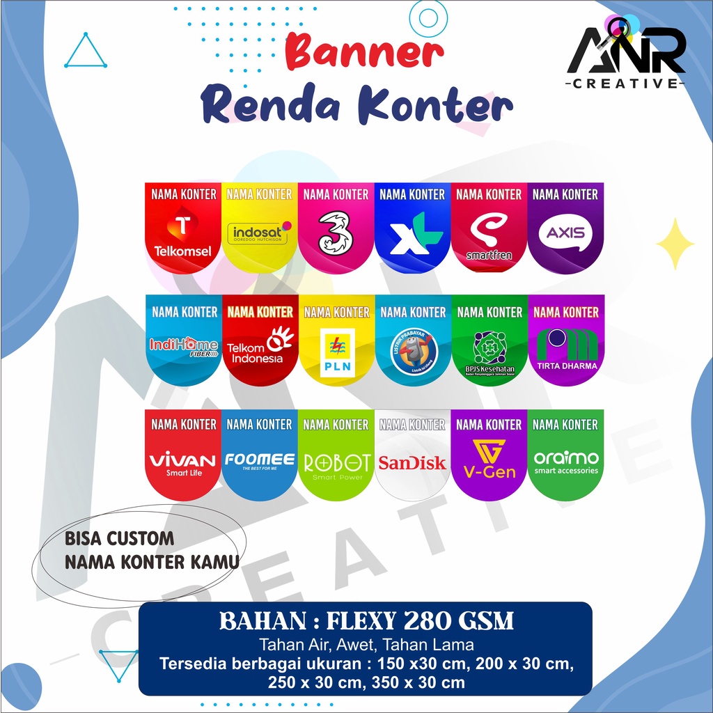 Jual Banner Renda Konter Banner Renda Konter Murah Flag Banner Konter