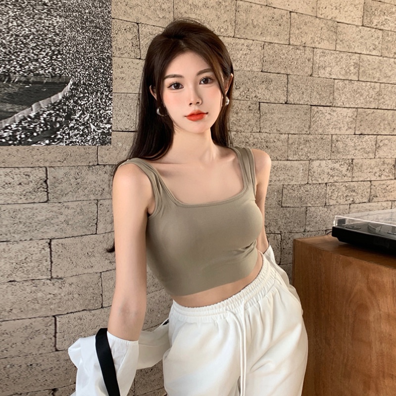 Jual Yooyi Tank Top Bra Wanita / Singlet Perempuan Crop / Atasan ...