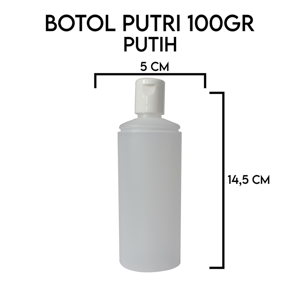 Jual botol plastik putri 100ml putih/natural | Shopee Indonesia