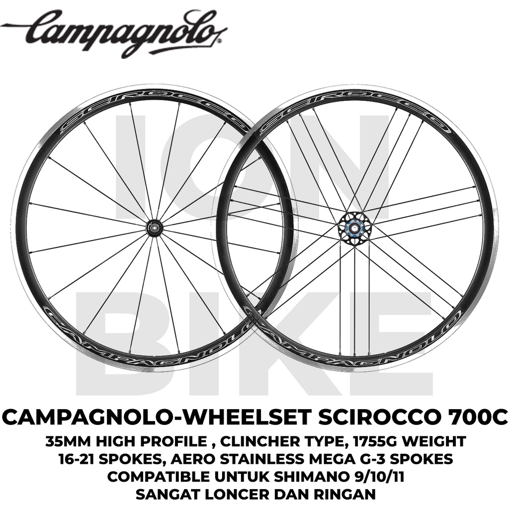 Jual Wheelset Campagnolo Scirocco 700c Clincher Roadbike Road Bike