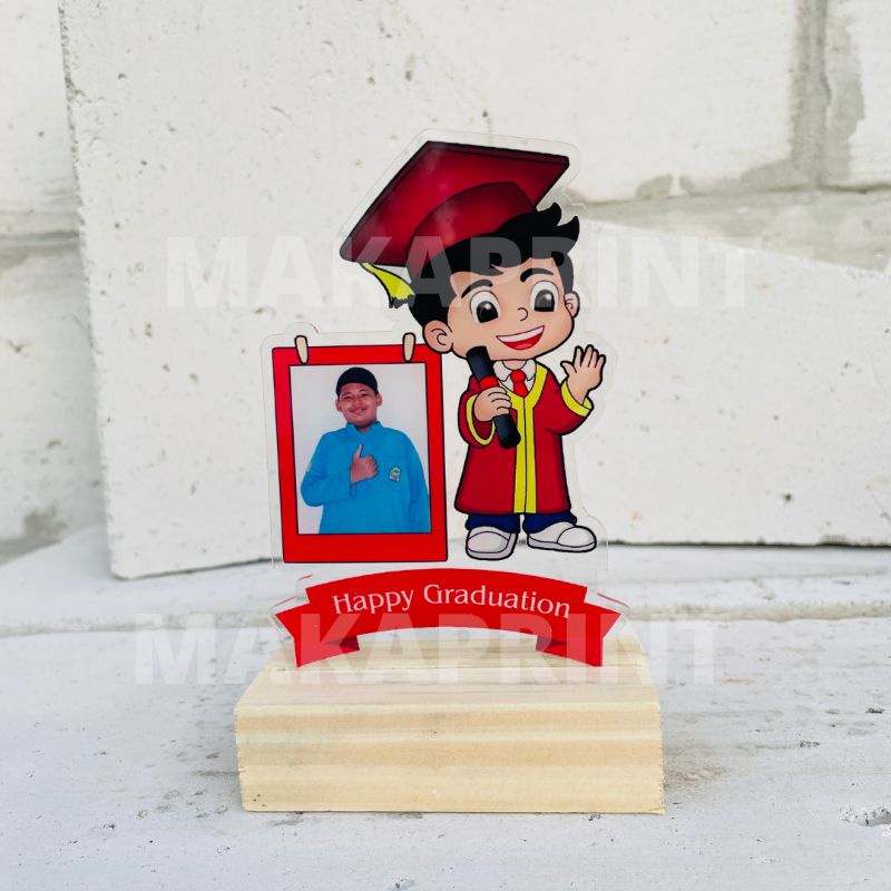 Jual Plakat Wisuda Custom Foto Merah Plakat Akrilik Custom Kartun Dan Foto Plakat Wisuda