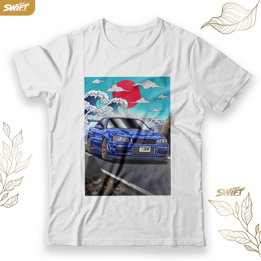 Jual Kaos Nissan Skyline Gt R R Great Wave Kanagawa Jdm Tshirt Baju Distro Shopee Indonesia