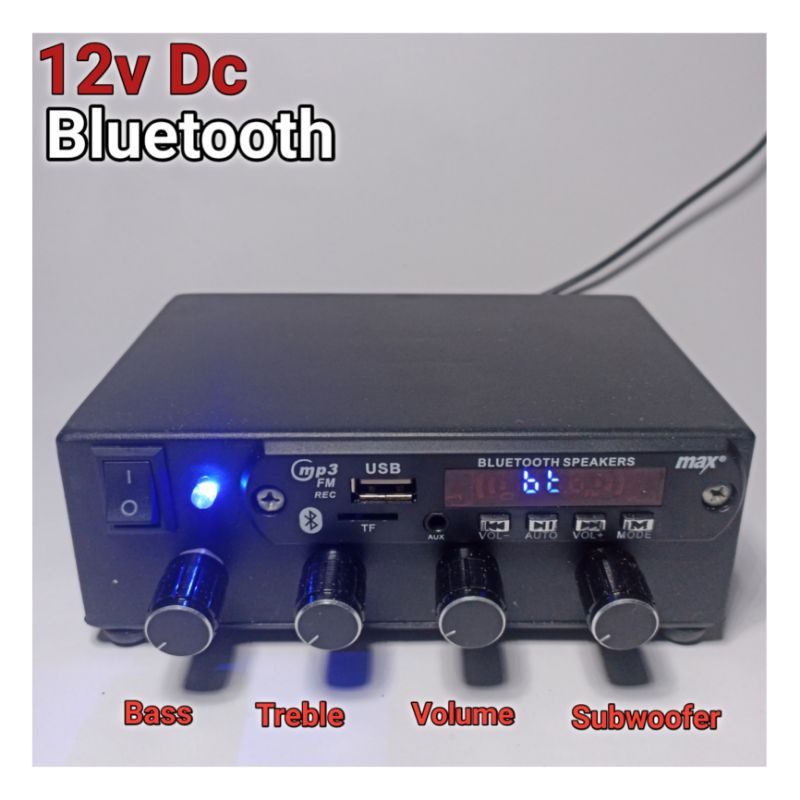 Jual Power Mini Amplifier mini 12v bluetooth Trible Bass Volume