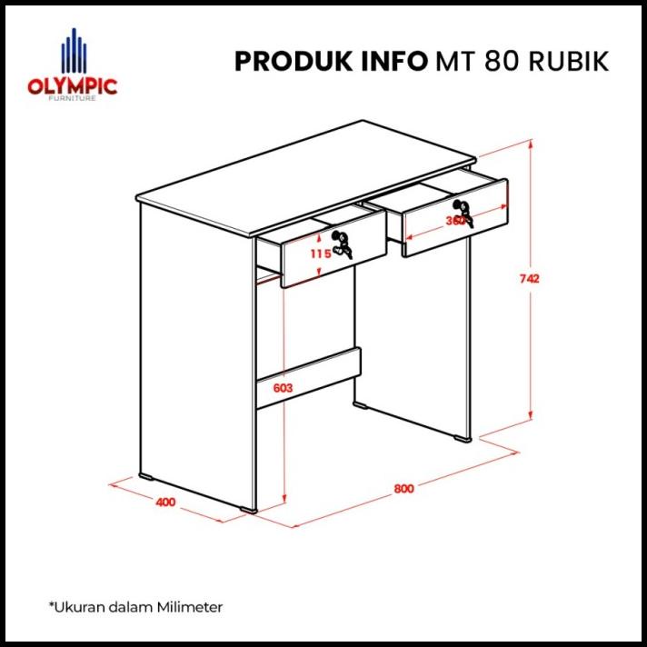 Jual Olympic Meja Tulis Mt 80 Rubik Meja Kerja Kantor Belajar Kios