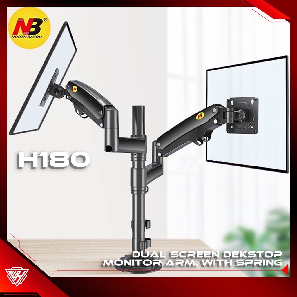 Jual NB H 180 Bracket Dual Monitor NB H180 17" - 34" Gas STRUT NORTH ...