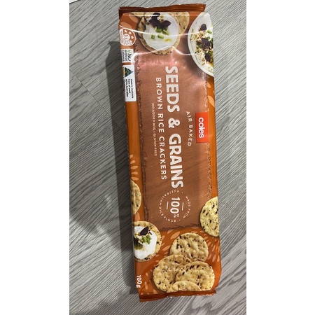 Jual Coles Seeds & Grains Brown Rice Crackers 100gr | Shopee Indonesia