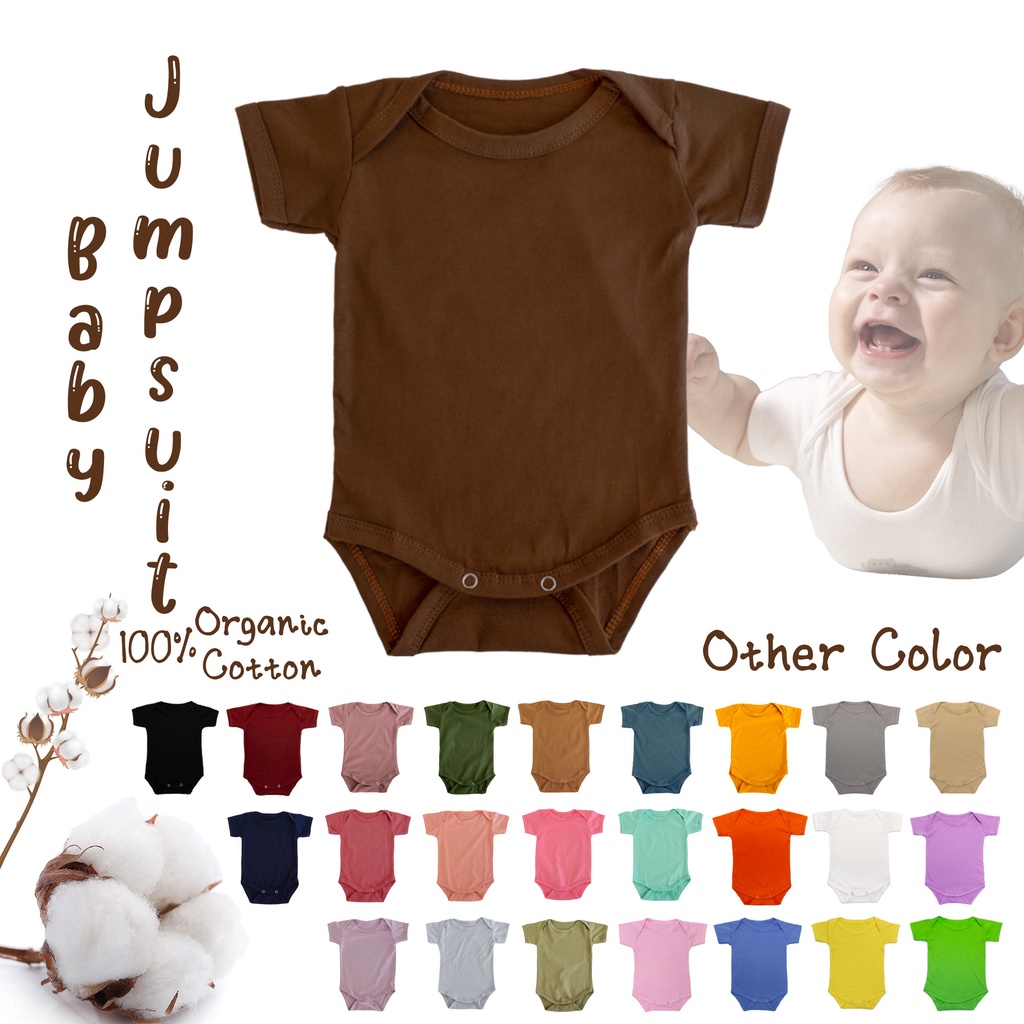 Jual Jumper Baju Bayi Katun polos Bodysuits Natural cotton jumpsuit