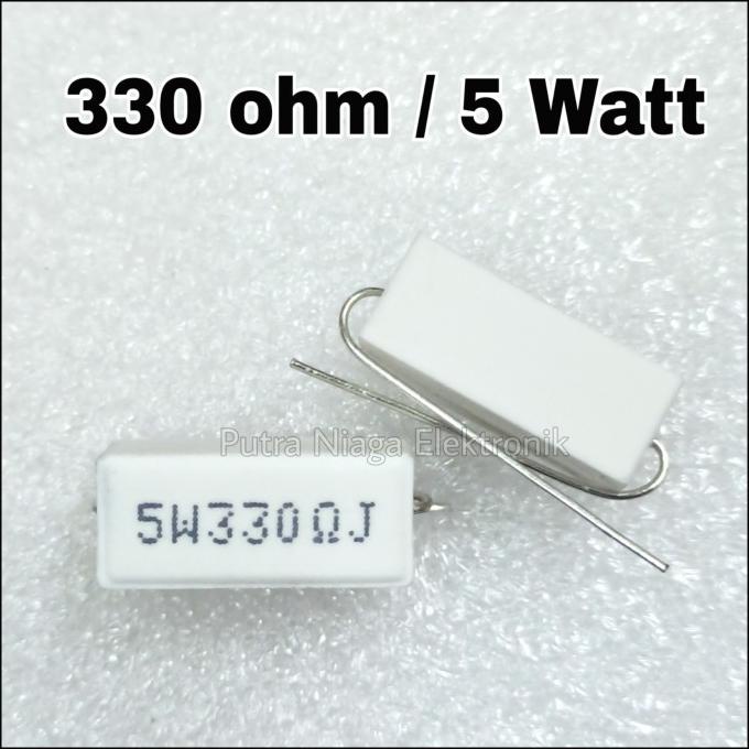 Jual Resistor 330 ohm 5 watt 330R 5W keramik / kapur / cemen 330ohm ...