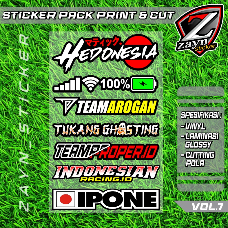 Jual STICKER PACK STIKER MOTOR PSKNMTC, TEAM PROPER, KORBAN NETIZEN DLL ...