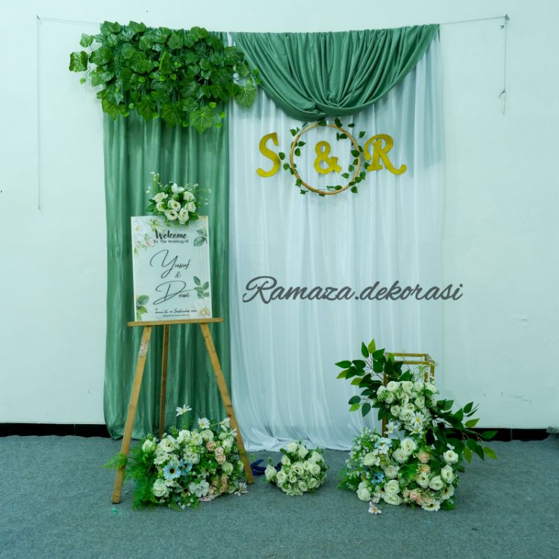 [Paket backdrop hemat DAUN ANGGUR 4 PCS variasi 1 sisi layer melengkung]  Dekorasi lamaran backdrop VARIASI/Dekorasi lamaran/akadnikah