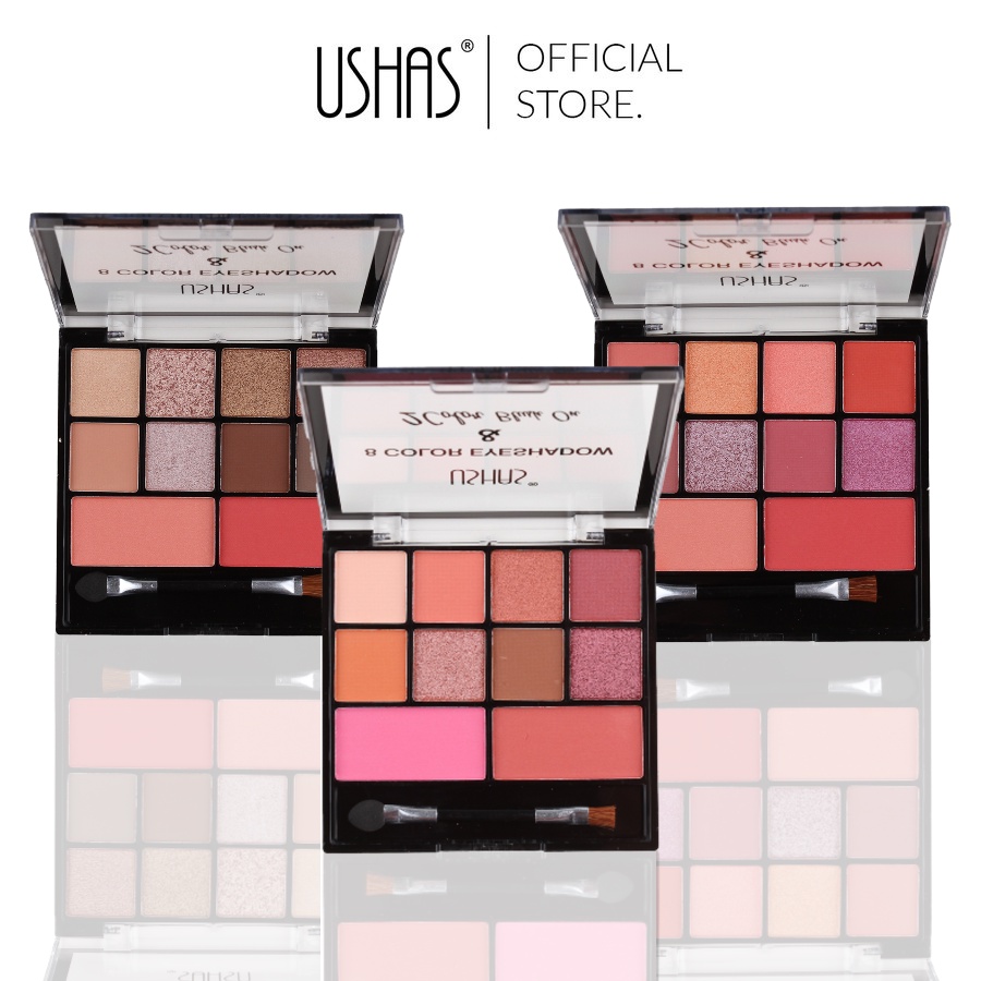 Jual USHAS ES2729 8 COLOR EYESHADOW & 2 COLOR BLUSH ON 17.6 GRAM
