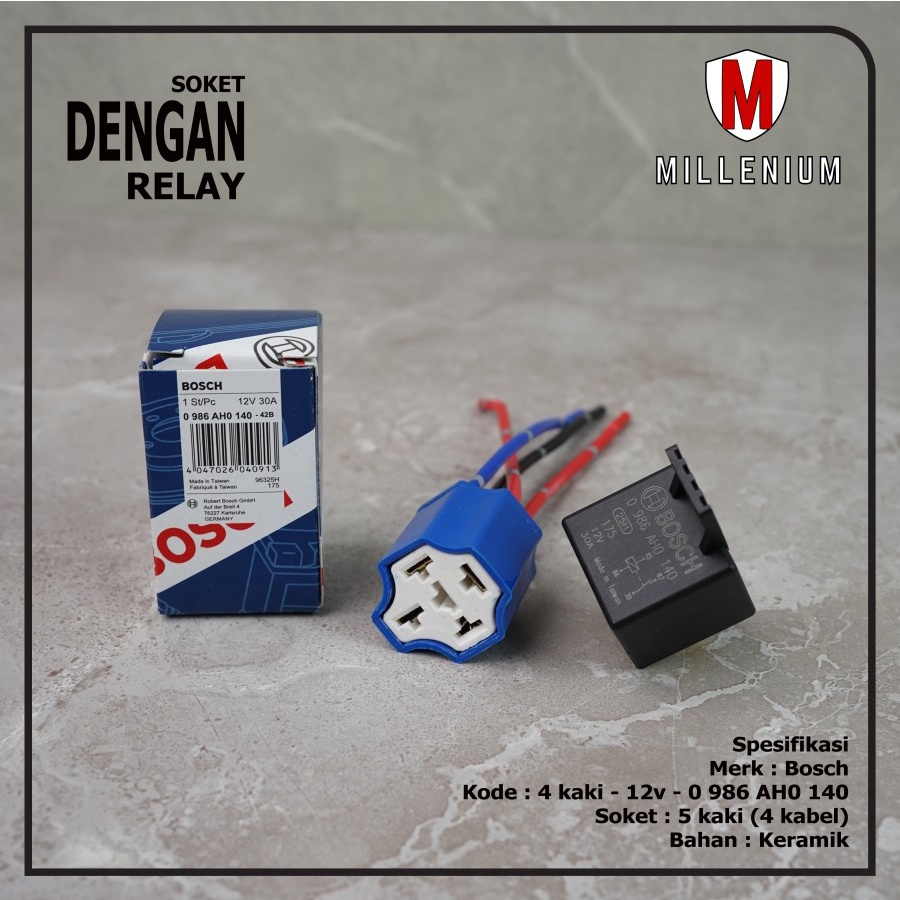 Jual Socket Cable Relay Ceramic / Soket Relay Keramik Relay BOSCH / HELLA 4 Kaki 12v Untuk