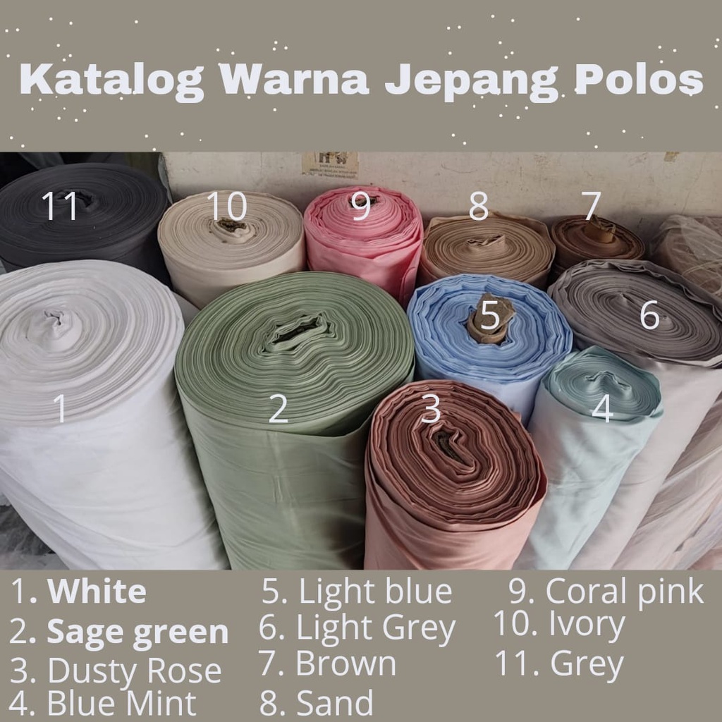 Jual Bahan Kain Katun Jepang polos Polos Meteran / Kain Sprei terbaik