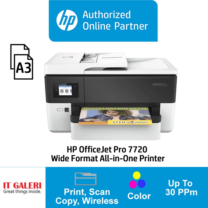 Jual HP OfficeJet Pro 7720 Wide Format All-in-One Printer (Y0S18A ...