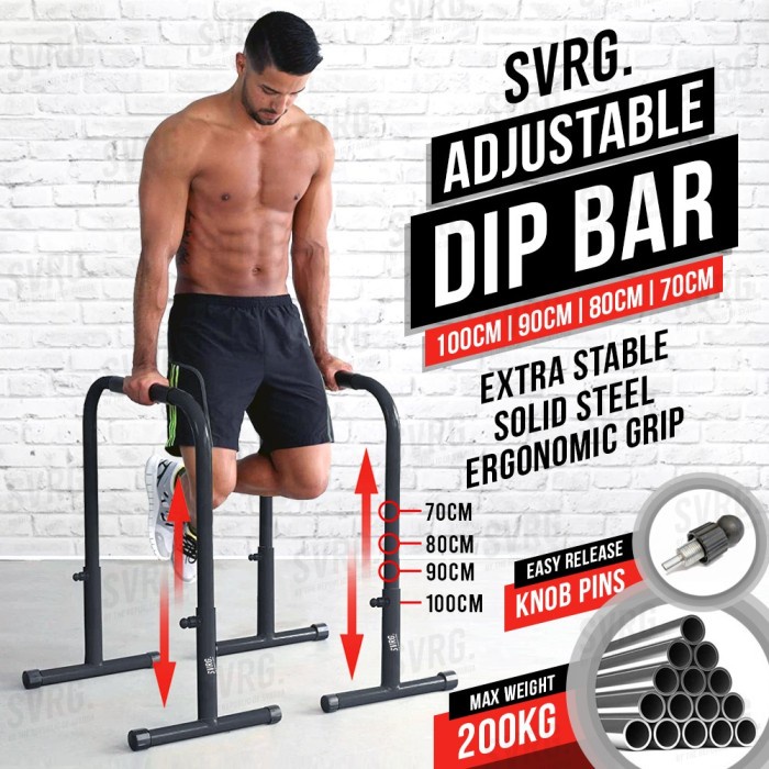 Jual Adjustable Dip Bar Calisthenic Dipping Crossfit Dips