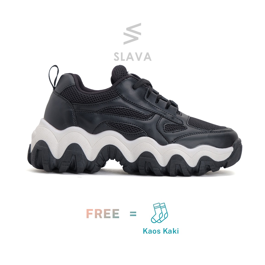 Jual SLAVA - Victoria White Black Sepatu Sneakers Wanita - Original ...