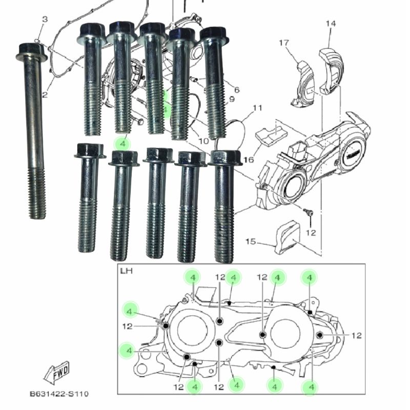 Jual Baut Bak Cvt Nmax Aerox Lexy Total Pcs Shopee Indonesia