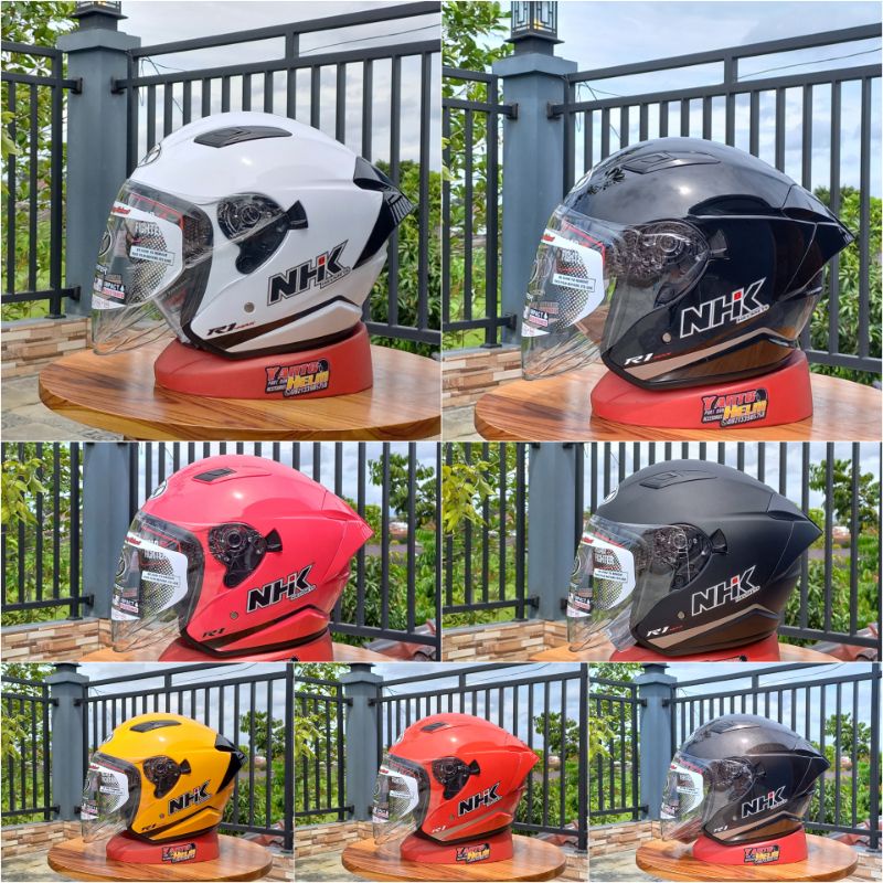 Jual HELM HALF FACE NHK R1 MAX SOLID ORIGINAL | Shopee Indonesia