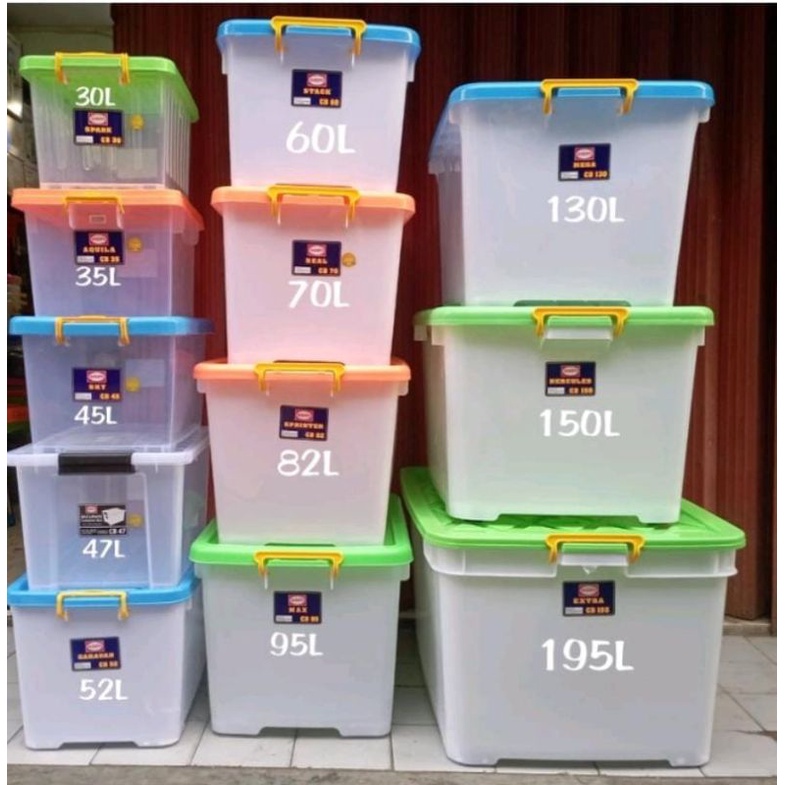 Jual Shinpo Container Box Plastik Roda CB 30 45 60 70 82 L Shinpo ...