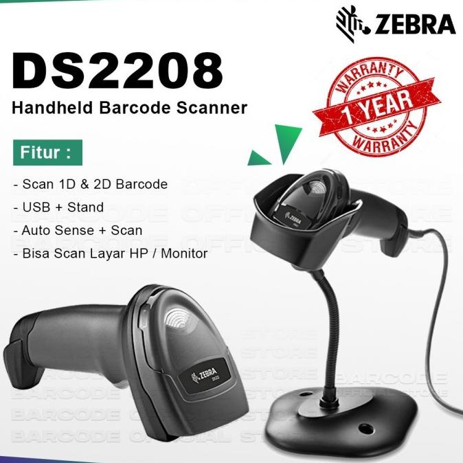 Jual ZEBRA DS2208 / DS22 USB SCANNER BARCODE 2D | Shopee Indonesia