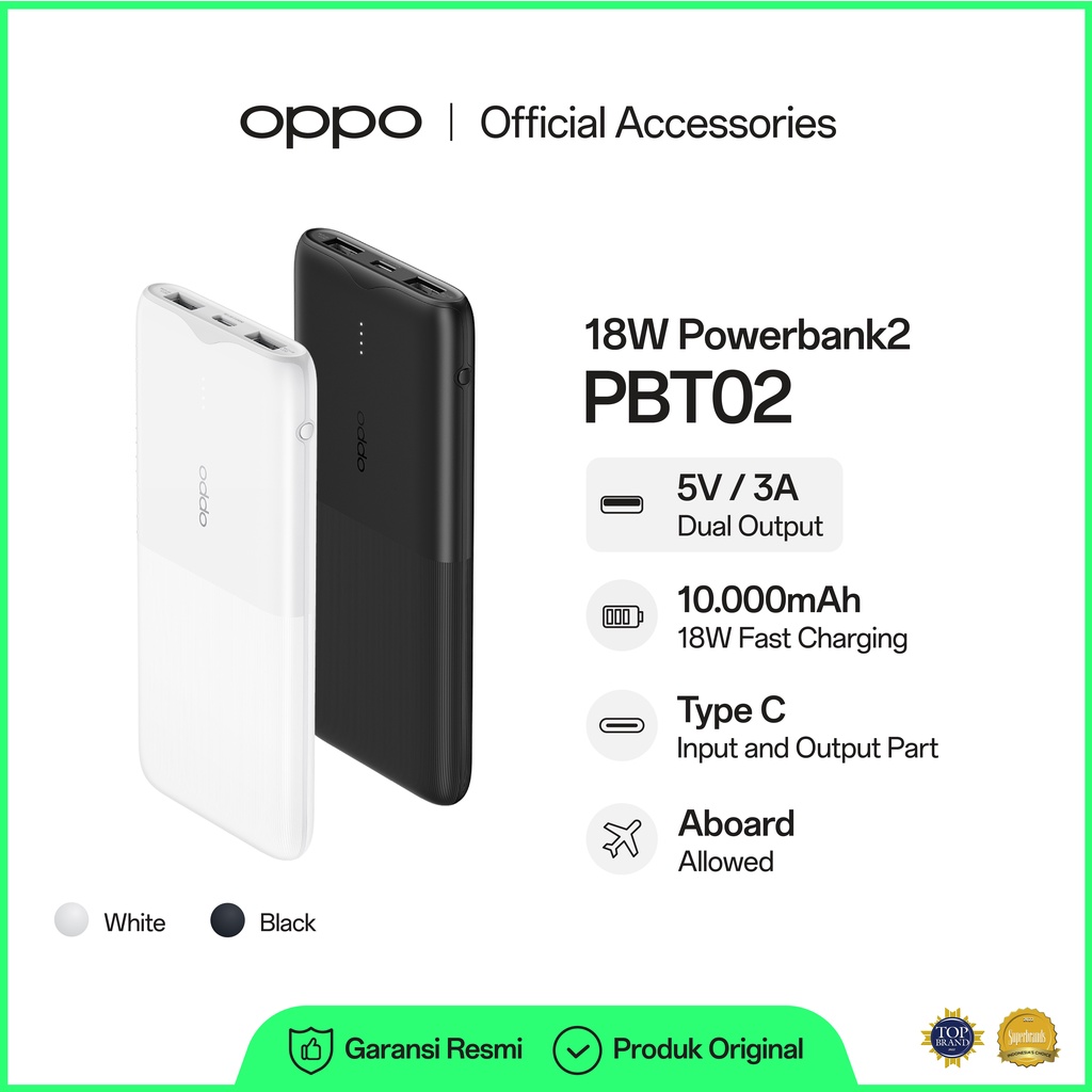 Jual OPPO PBT02 18W Powerbank 10000mAh OPPO Official Accessories