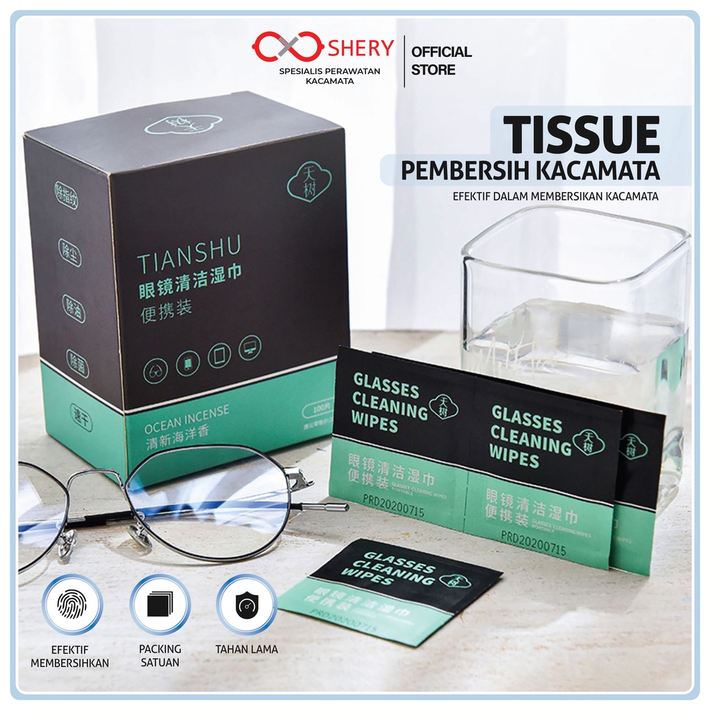 Jual Shery Tisu Basah Pembersih Lensa Kacamata Anti Kabut New Version Tianshu P Shopee