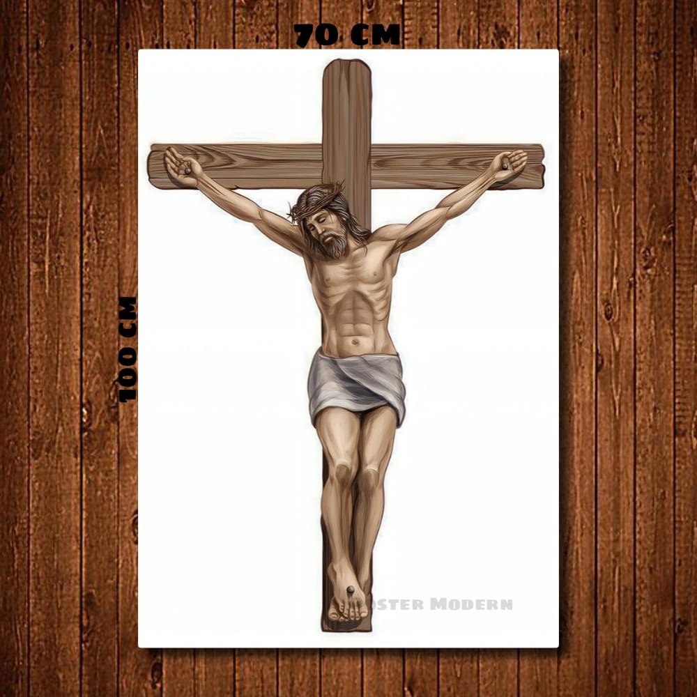 Jual Hiasan Dinding Lukisan Poster Yesus Tersalip Xtra Jumbo Code04 Ukuran Besar Dan Mewah The 1260