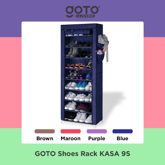 Jual Tempat Rak Sepatu Kain Shoe Rack Lemari Sepatu Portable 9 Susun ...