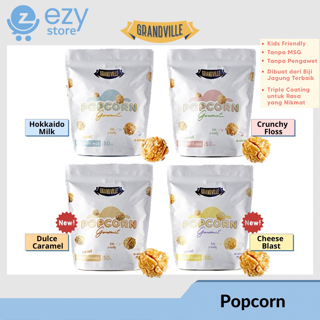 Jual Popcorn Grandville Gourmet / Hokkaido Milk / Crunchy Floss / Dulce