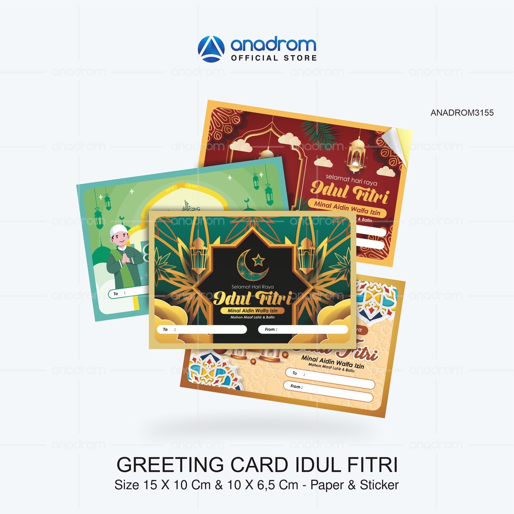 Jual Greeting Card Lebaran Idul Fitri Kartu ucapan Eid Mubarak