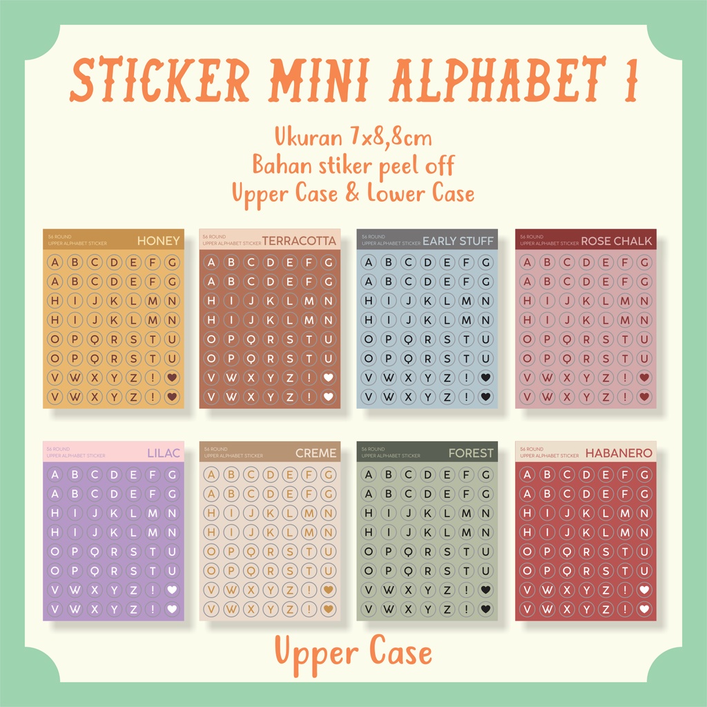 Jual PAPERDESIGN.INDO - MINI STICKER ALPHABET 1 ROUND TEMPELAN DEKORASI ...