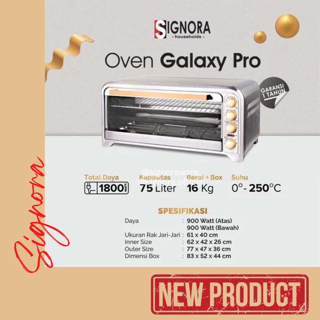 Jual Signora Oven Galaxy Gold Kapasitas 75 Liter dengan fungsi Proofing
