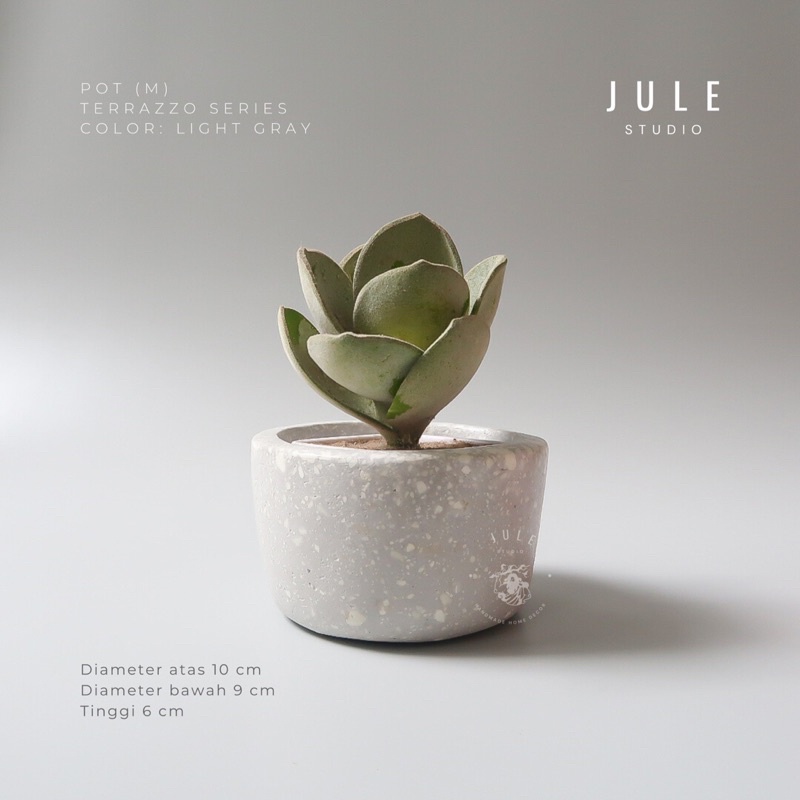 Jual POT (M) LIGHT GRAY TERRAZZO // concrete pot / pot semen aesthetic ...