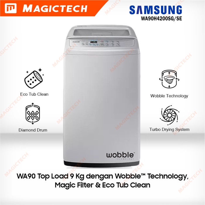 Jual MESIN CUCI SAMSUNG 9 KG WA90H4200SG / WA90 WOBBLE TOP LOADING 1 ...