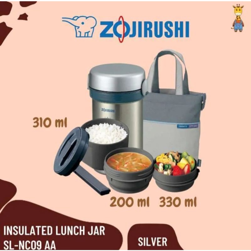 Jual Zojirushi Lunch Jar Set Tempat Makan [3 Susun] SL-NC 09 ST 1 5lt ...