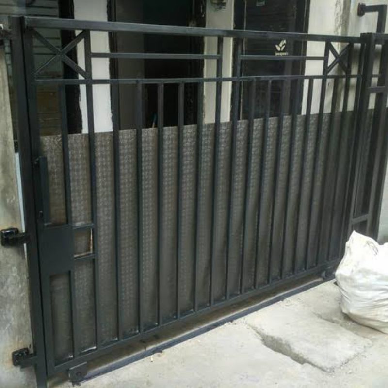 Jual pintu pagar besi minimalis hollow galvanis | Shopee Indonesia