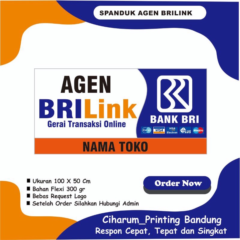 Jual Spanduk / Banner Agen BriLink Bank BRI Costume | Shopee Indonesia