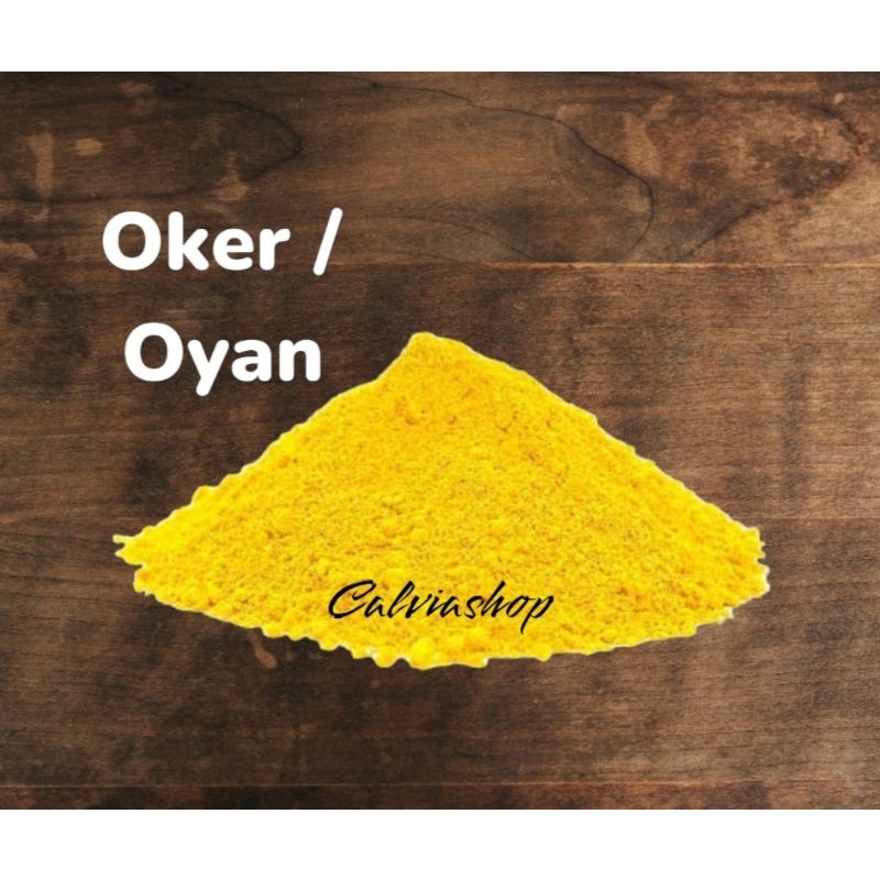 Jual oker / oyan / iron oxide warna kuning mebel furniture 1 kg ...