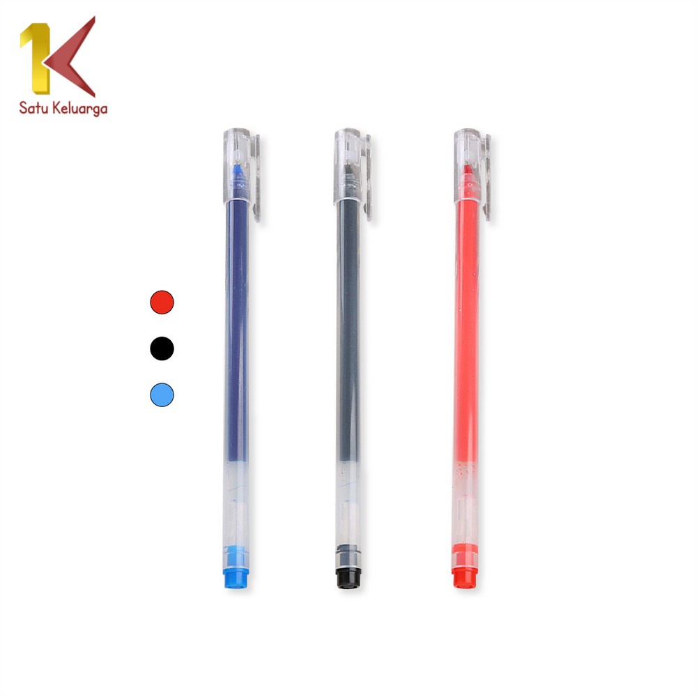Jual Satu Keluarga Pena Gel Alat Tulis Pulpen 0.5mm Motif Polos A46
