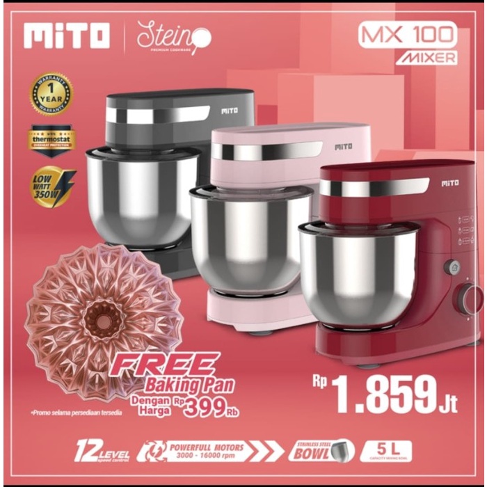 Jual Mixer Mito Mitochiba Stand Mixer Mx100 5 Liter Elektrik Garansi