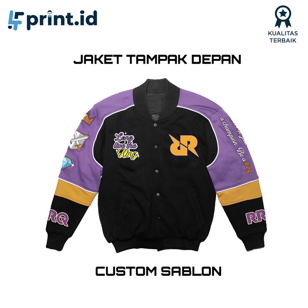 Jual JAKET RRQ PRIA BASEBALL VARSITY BOMBER RRQ CUSTOM SABLON PRIA ...