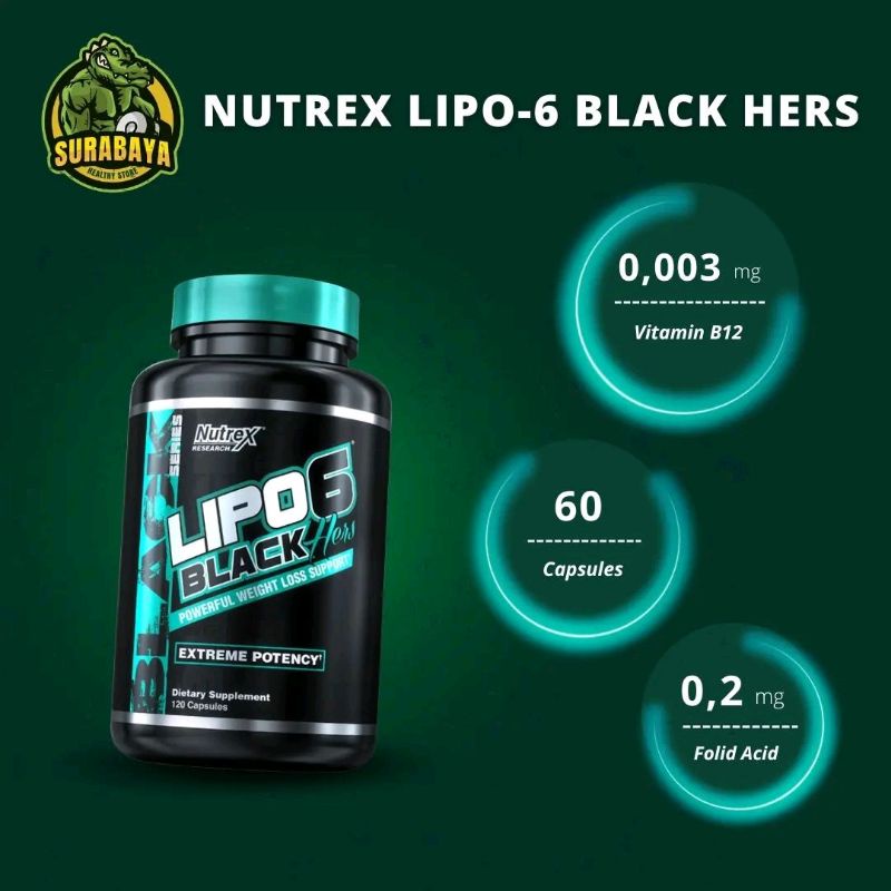 Jual Nutrex Lipo 6 Lipo6 Black Hers Ultra Concentrate 60 Capsules