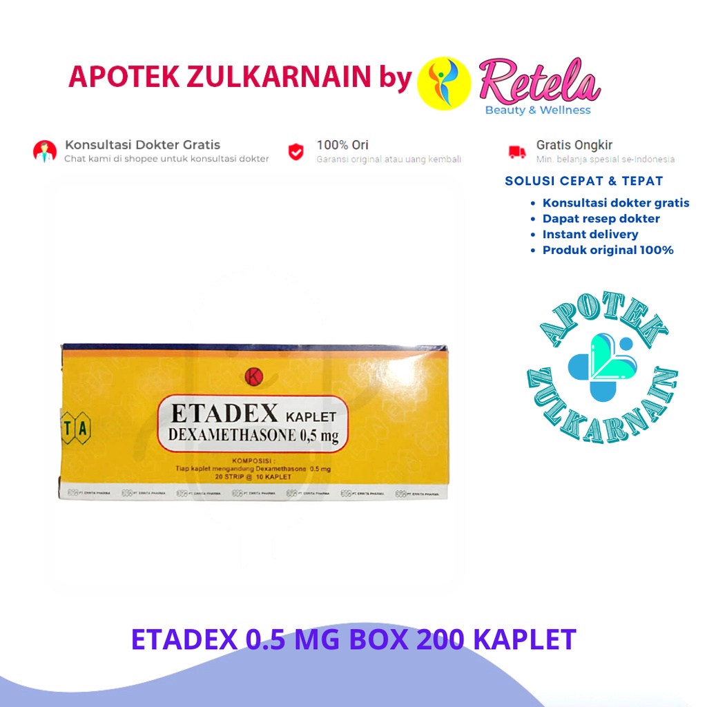 Jual ETADEX 0.5 MG BOX 200 KAPLET / Dexamethasone Shopee Indonesia