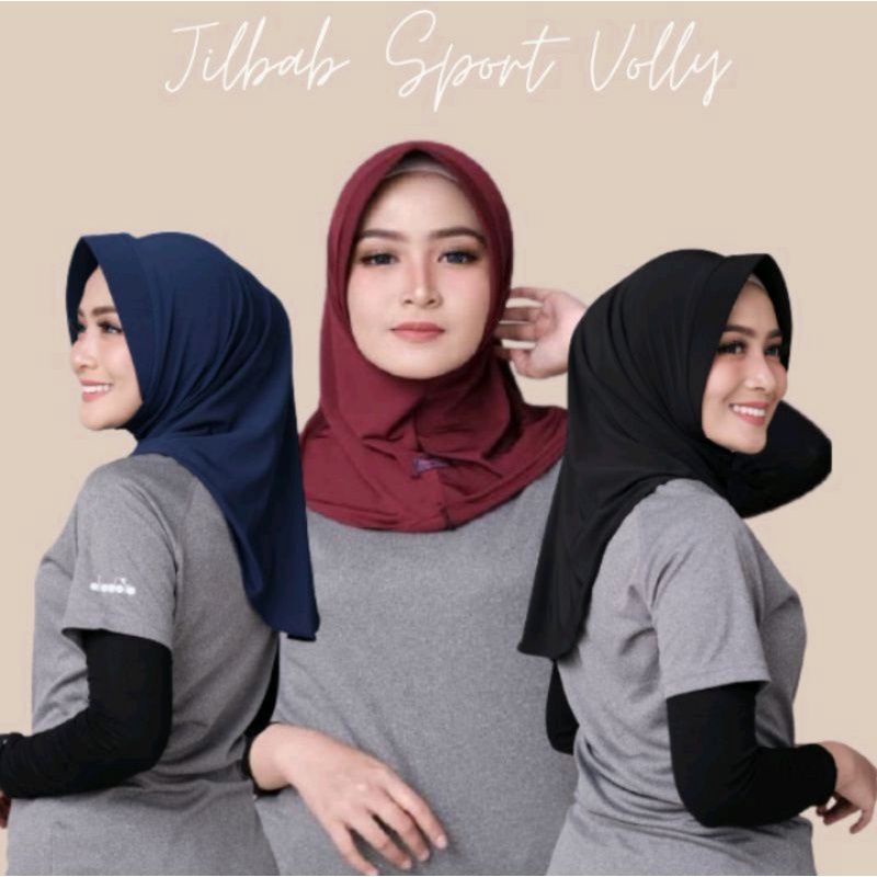 Jual Hijab Olahraga Instan Premium Jilbab Polos Sport Jersey Jilbab ...