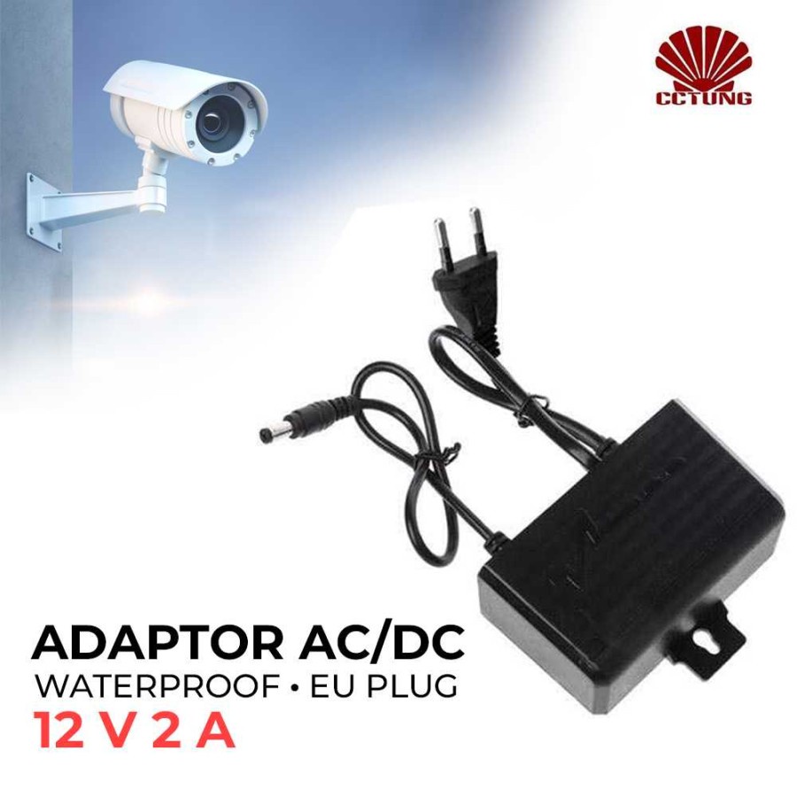 Jual Adaptor AC/DC 12V 2A Kamera CCTV Outdoor Waterproof | Shopee Indonesia