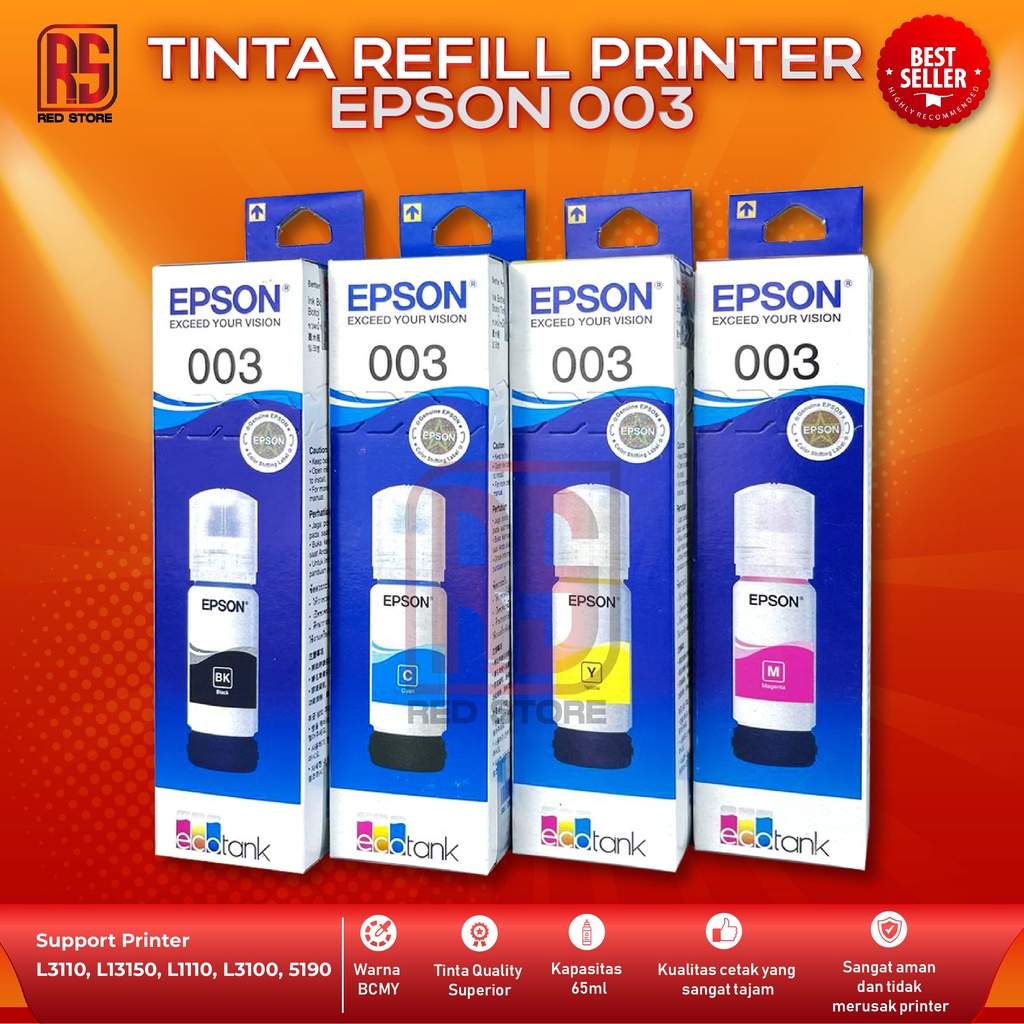 Jual 1 Set 4 Pcs Tinta Epson 003 For Printer L3110 L3150 L5190 L1110 L3100 Shopee Indonesia 1374