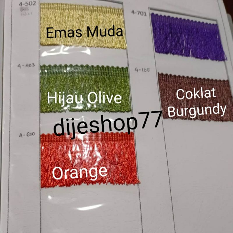 Jual Renda Rumbai ( Kualitas Premium ) / Rumbai Sisir / Rumbai Kostum ...