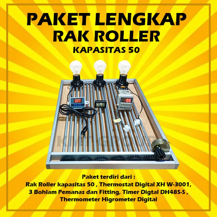 Jual PAKET LENGKAP RAK ROLLER FULL OTOMATIS KAP. 50 UNTUK MESIN TETAS ...