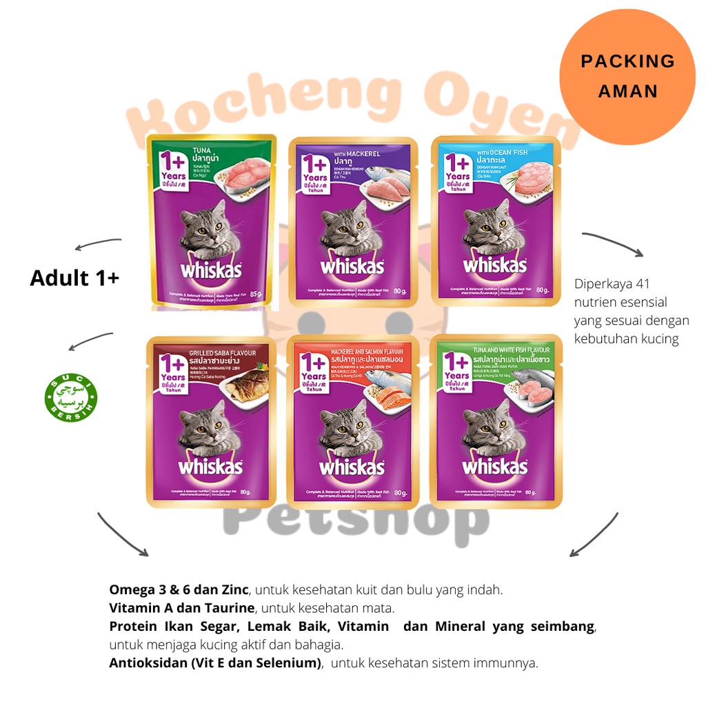 Jual Whiskas Makanan Basah Pouch Adult 80 Gram Whiskas Basah