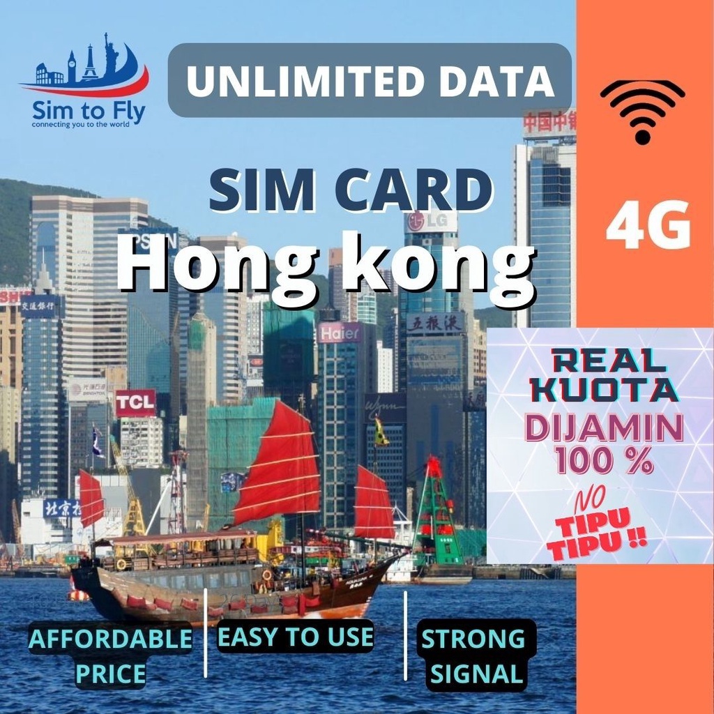Jual Sim Card Hong kong Macao Unlimited Data 4 G simcard Hongkong Shopee Indonesia